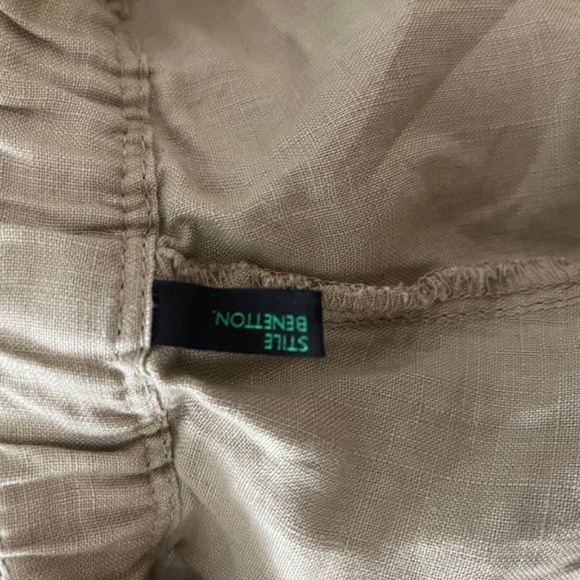 Stile Benetton - 100% Linen Beige Jogger Pants: Women’s Size M - Picture 8 of 8